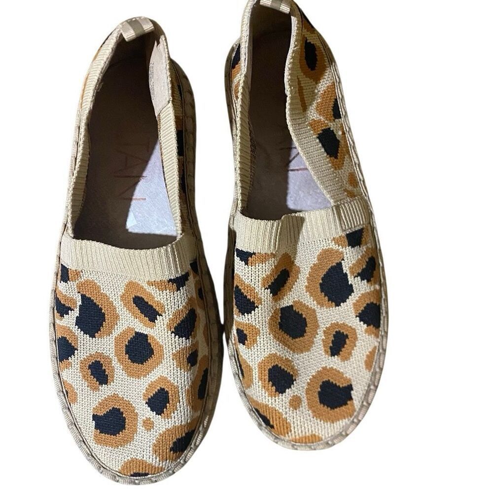 Deltan Hensley Leopard Print Flyknit Espadrille Flats size 7M